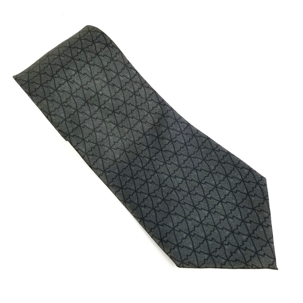 Valentino Slate Green Triangle Print 100% Silk Tie
